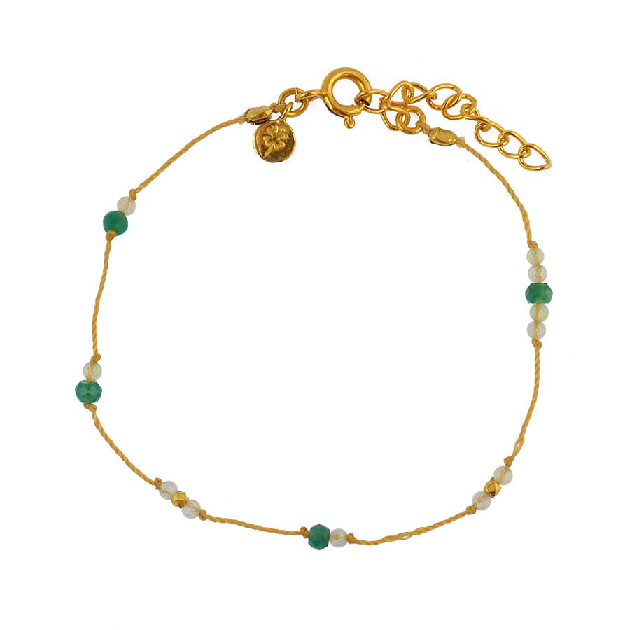 Bracelet fil doré petites pierres et perles dorées - ONYX
