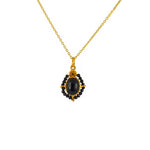 Collier doré pendentif pierre cabochon et étoile - ONYX