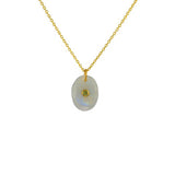 Golden oval stone necklace