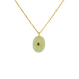 Golden oval stone necklace