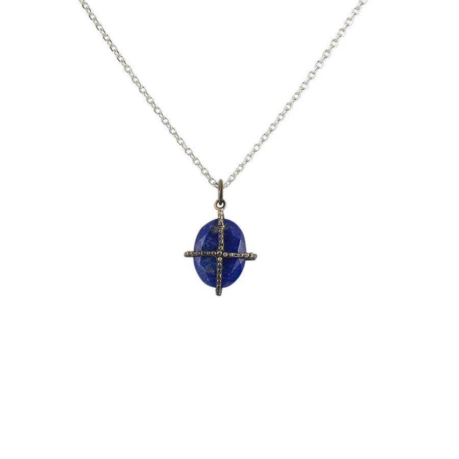 Luckyteam bijoux femme argent 925 collier cage lapis lazulis