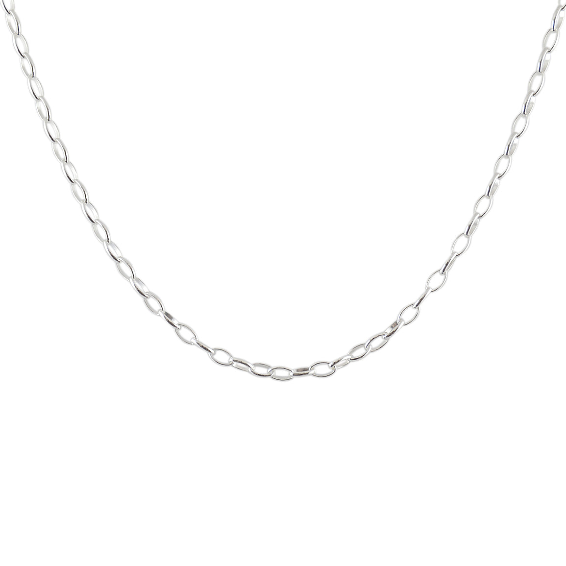 Collier argent maille Jaseron oval
