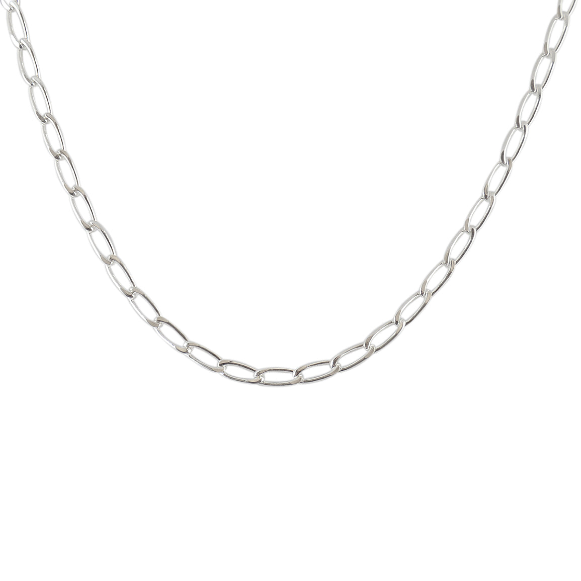 Collier argent maille cheval 4 faces - 42CM