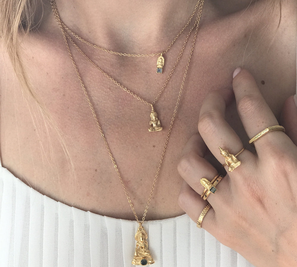Bague dorée Bouddha - Bagues