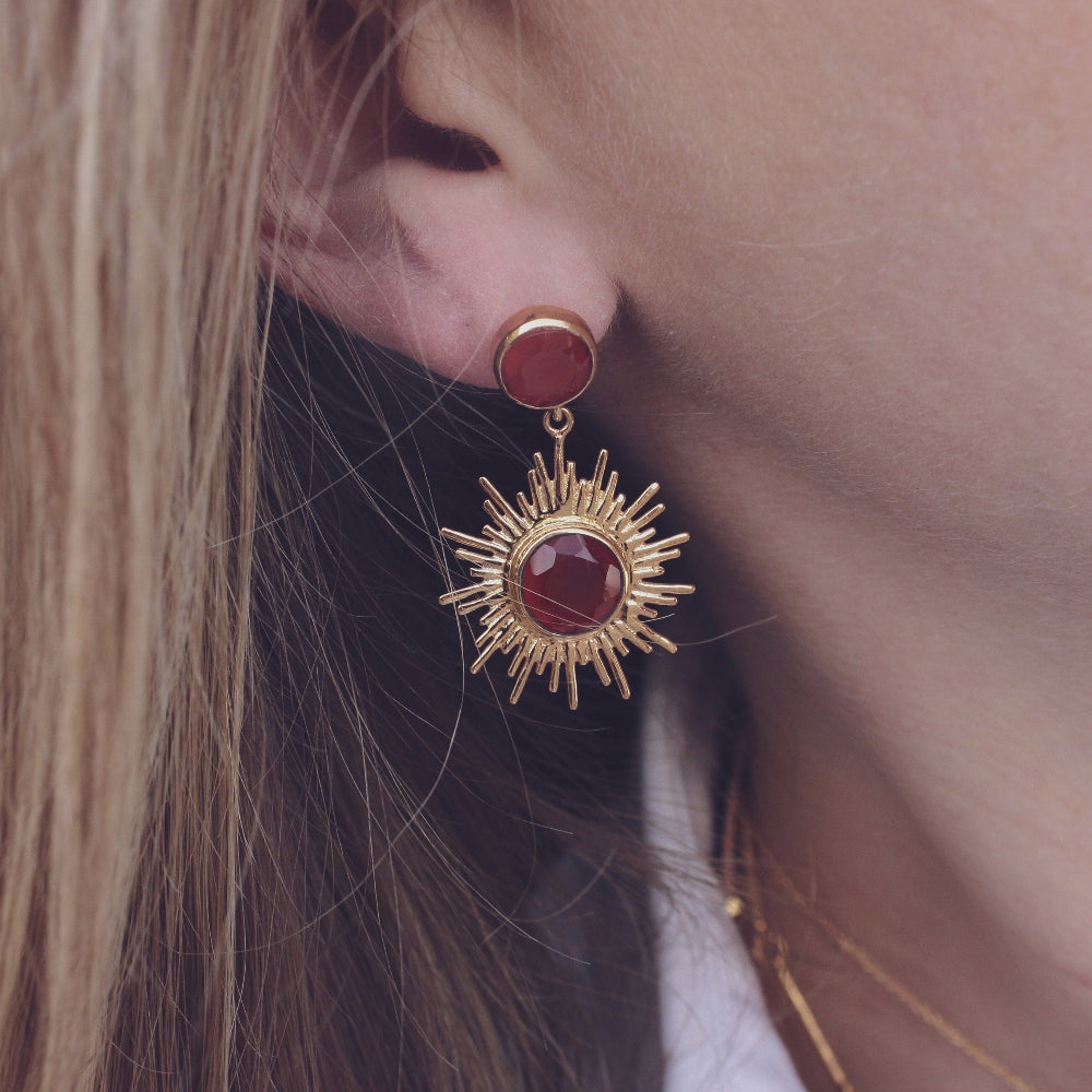 Boucles dorées soleil pierre - ONYX ROUGE