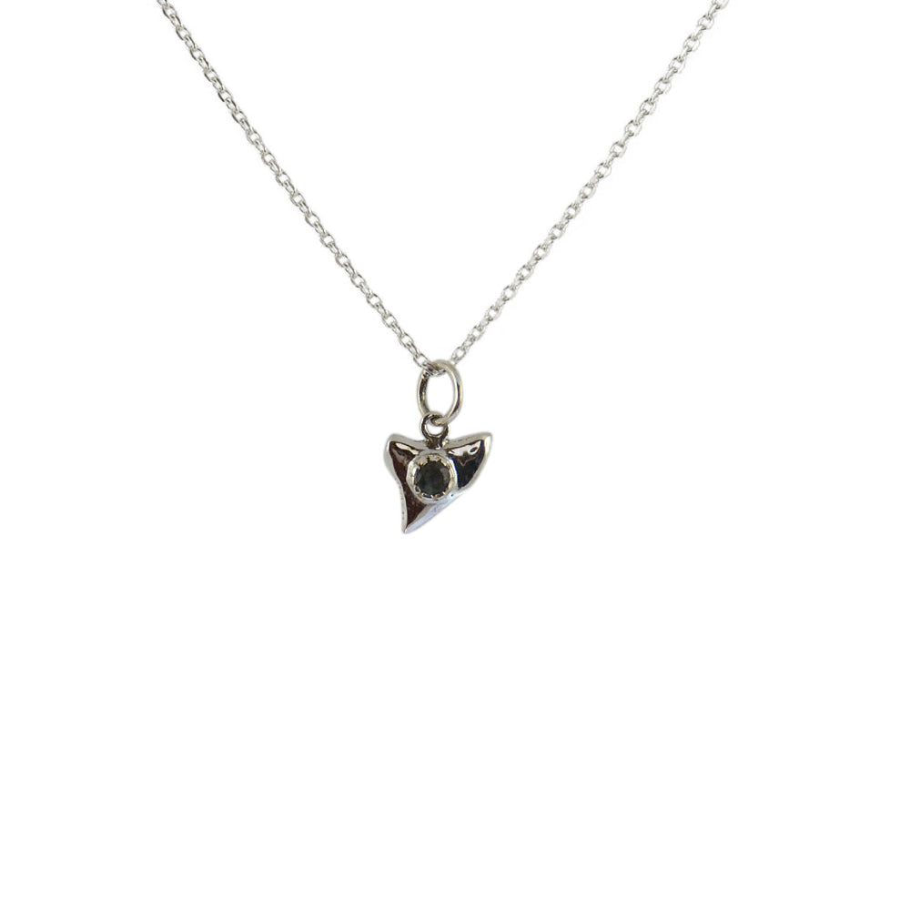 Collier argent 925 dent de requin et pierre - Colliers