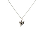 Collier argent 925 dent de requin et pierre - ONYX NOIRE -