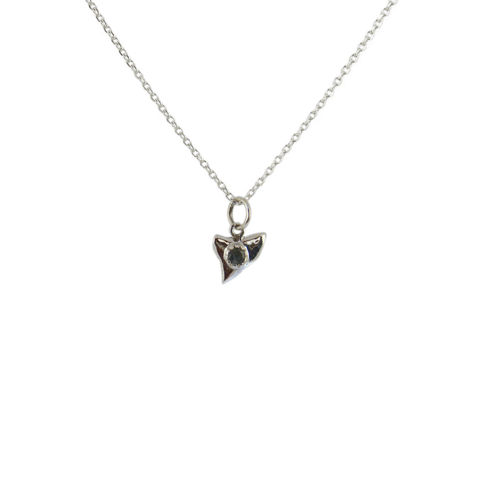 Collier argent 925 dent de requin et pierre - Colliers