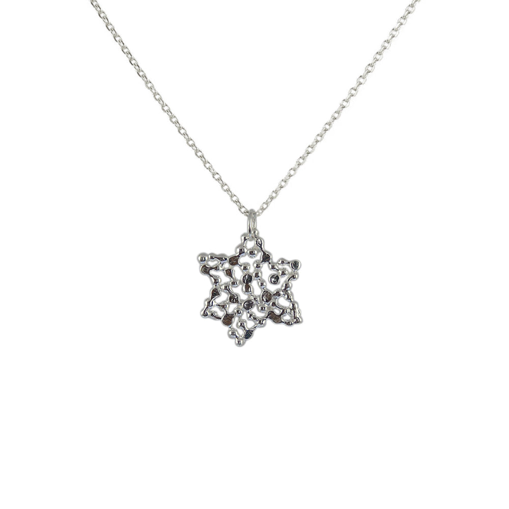 Collier argent 925 et étoile de David texturée - Colliers