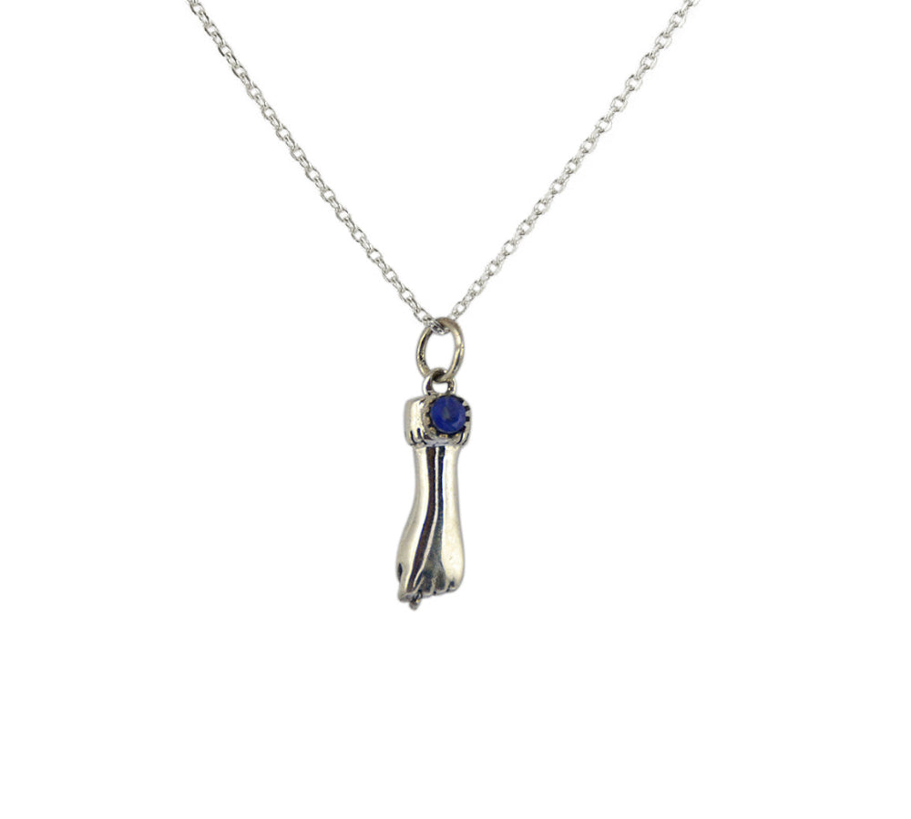 Luckyteam bijoux femme argent 925 collier mano figa lapis lazulis