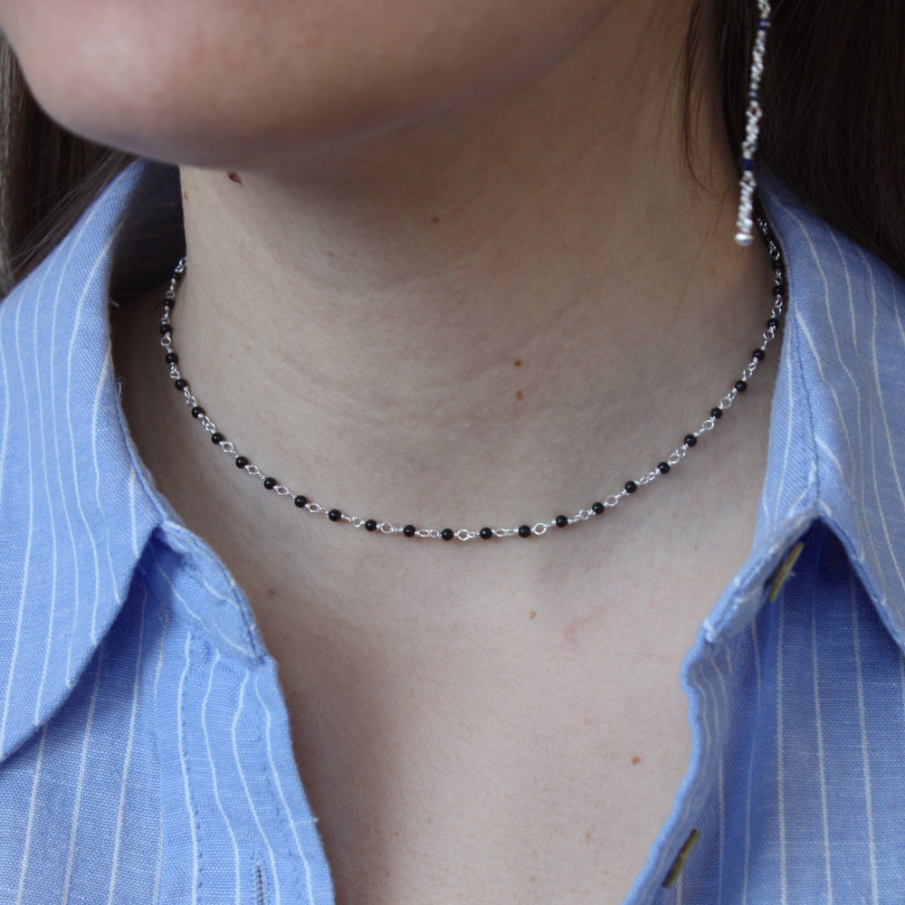 Collier Santa Maria en Argent 925 et Onyx Noire
