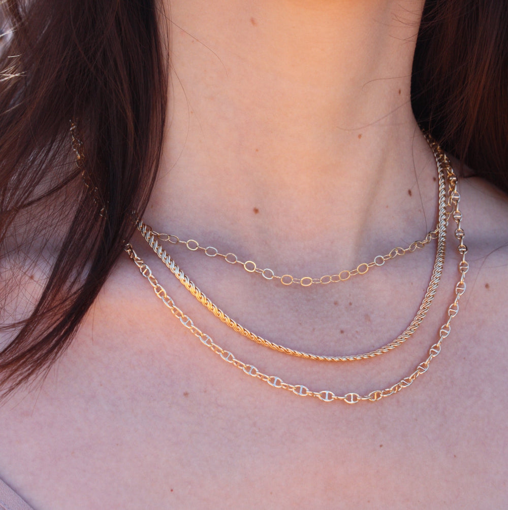 Collier doré maille ovale