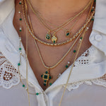Collier fil doré et pierres naturelles