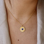 Collier doré médaille oeil et zircons - LAPIS
