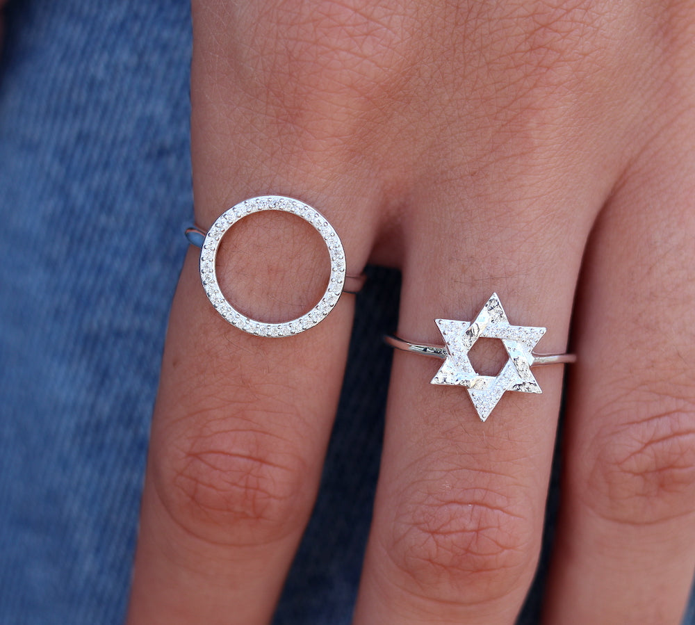 Bague étoile de david en argent 925 - Bagues