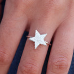 Bague étoile en argent 925 et zircons - Bagues