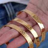 Jonc doré large lisse - Bracelets