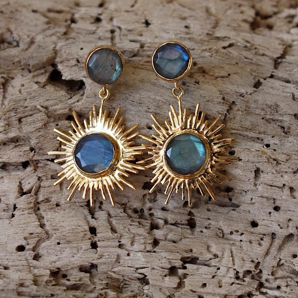 Boucles dorées soleil pierre - LABRADORITE