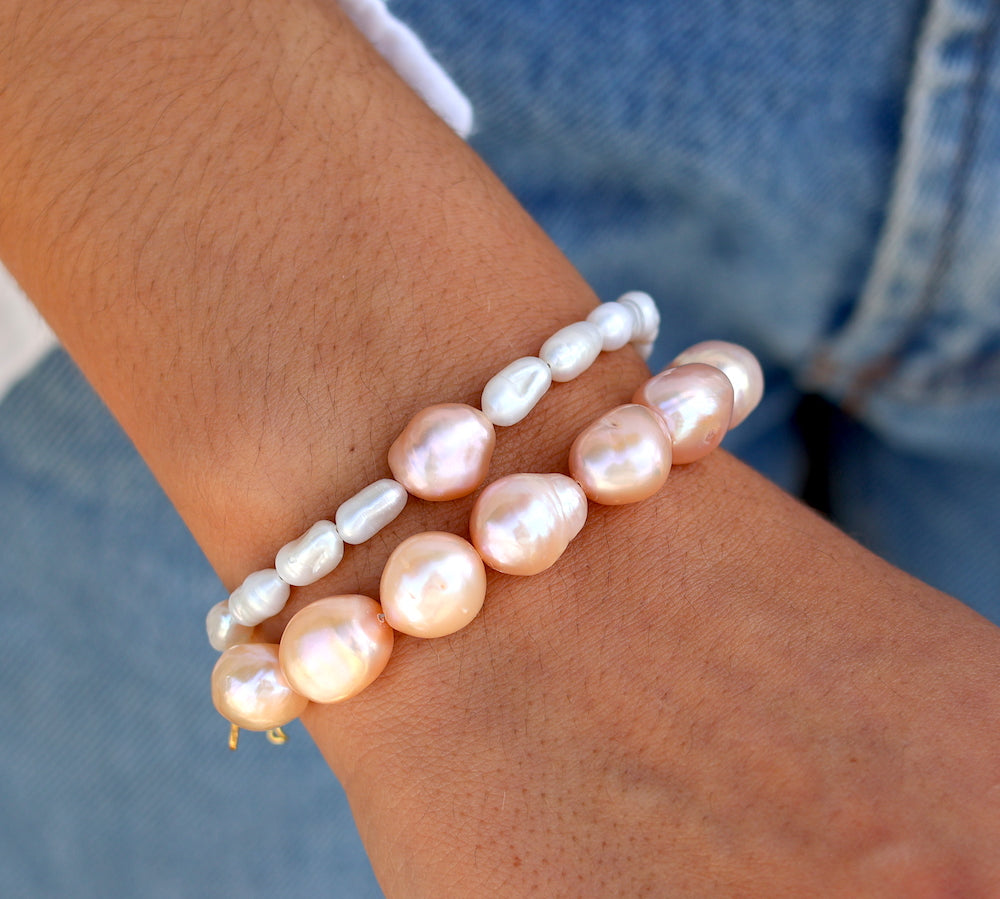 Bracelet perle de culture roses - Bracelets
