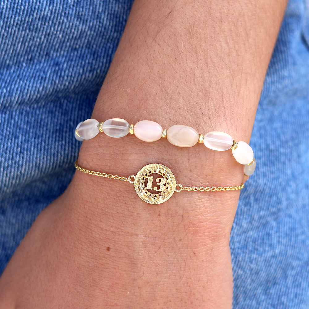 Bracelet doré et trio de pierres - Bracelets