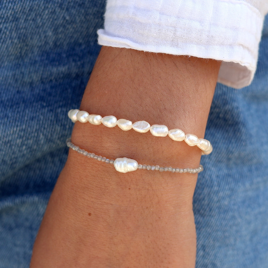 Bracelet pierres fines et perle de culture - Bracelets