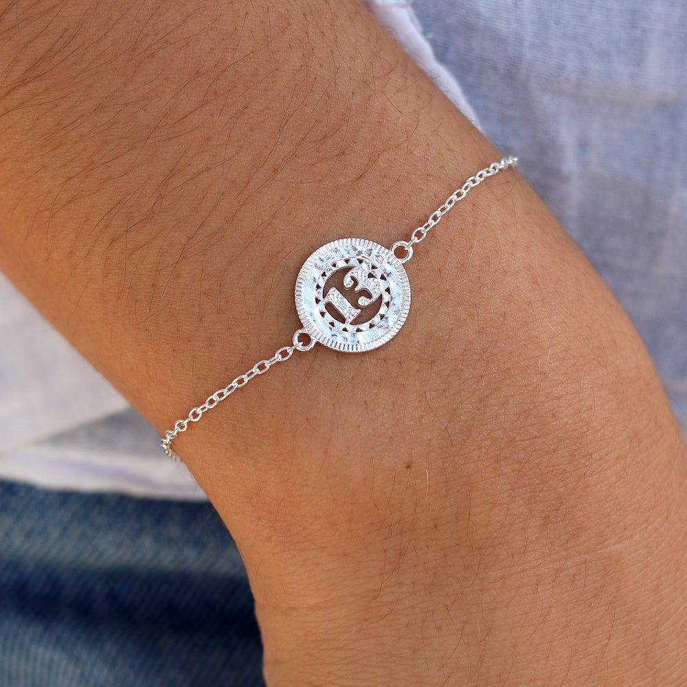 Bracelet argent 925 chiffre 13