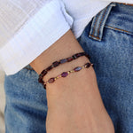Bracelet duo pierres carrées et rondes - Bracelets