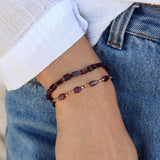 Bracelet duo pierres carrées et rondes - Bracelets