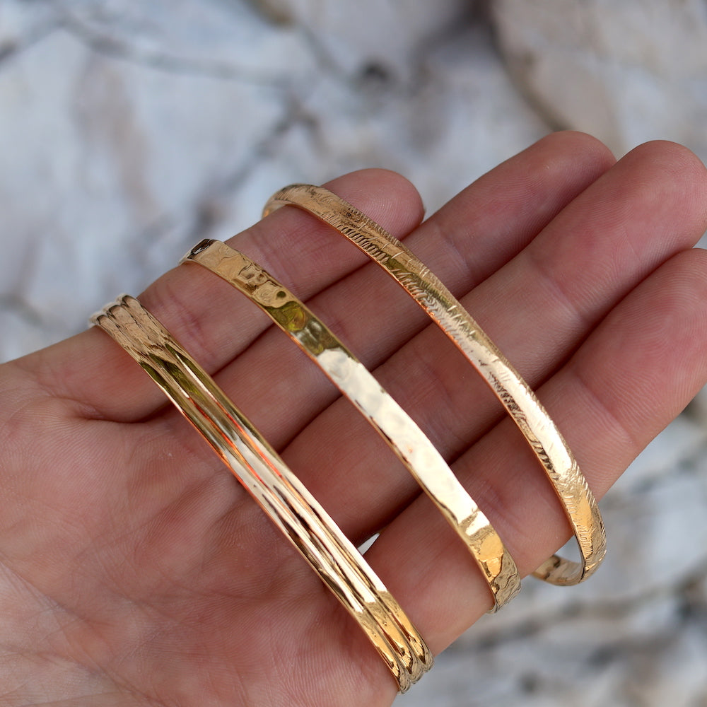 Jonc doré double striure - Bracelets
