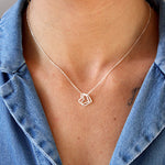 Collier argent 925 coeurs martelés entrelacés