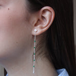 Boucles argent 925 santa maria longues - ONYX VERTE