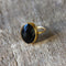 Bague dorée pierre facettée - 50 / ONYX NOIRE