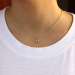 Collier doré talisman oeil nacre - ROND