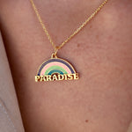 Collier doré arc en ciel paradise