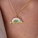Collier doré arc en ciel paradise