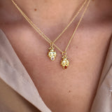 Collier doré pendentif coccinelle et pierre - PIERRE DE LUNE
