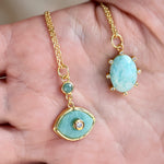 Collier doré oeil pierre et zircons - AMAZONITE