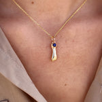 Collier doré pendentif Figa et pierre - LAPIS - Colliers