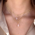 Collier doré et pendentif petite pierre - Colliers