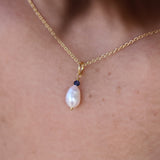 Collier doré pendentif perle et pierre - LAPIS - Colliers