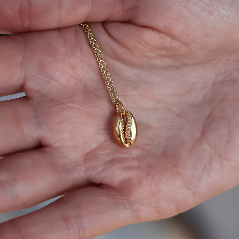Collier doré et pendentif cauri