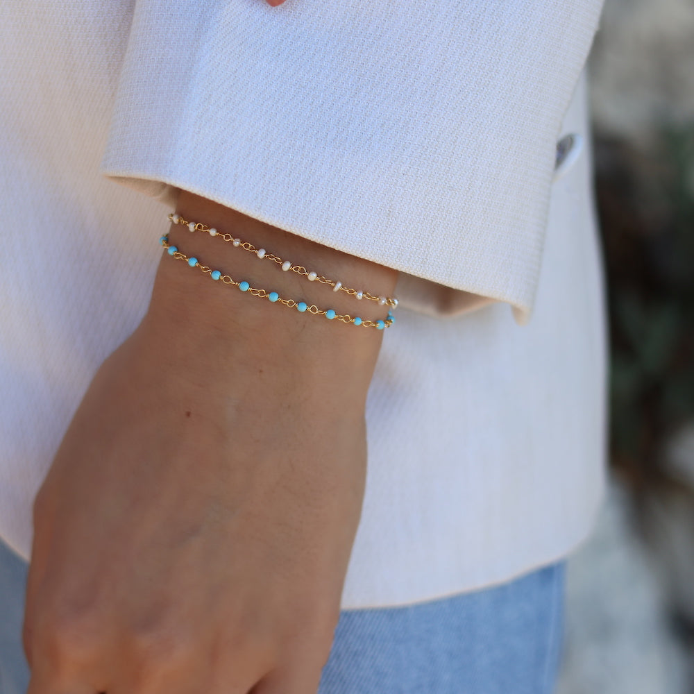 Santa Maria gold bracelet with natural stones