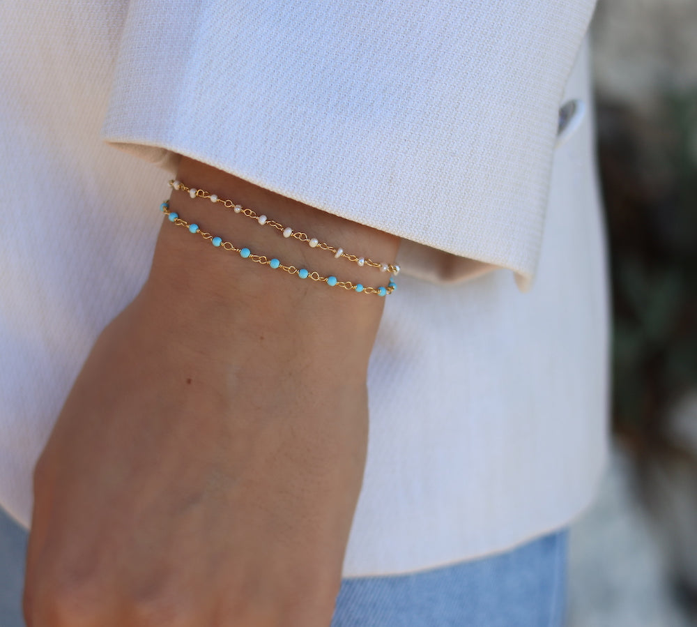 Santa Maria gold bracelet with natural stones