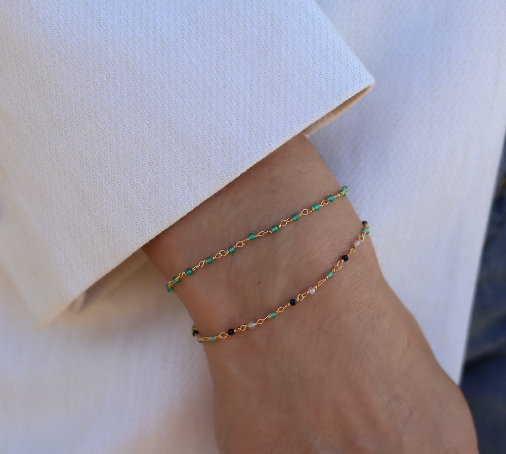 Santa Maria gold bracelet with natural stones