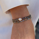 Stone and pearl bracelet