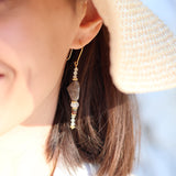 Multi-stone gold earrings