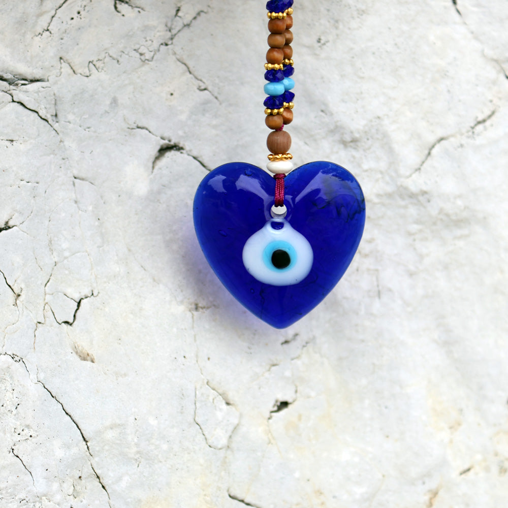 Blown glass eye key ring
