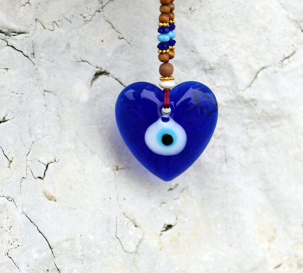 Blown glass eye key ring