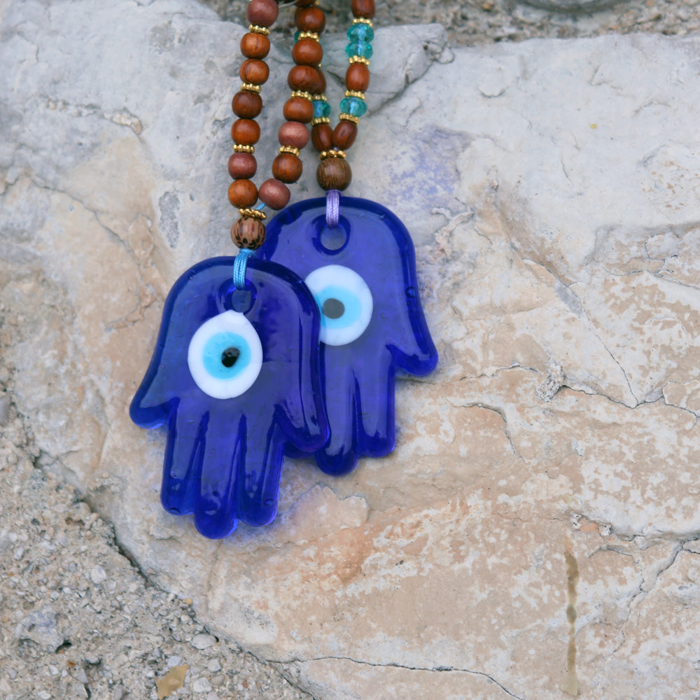 Blown glass eye key ring