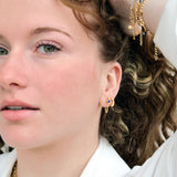 Hammered gold moon earrings